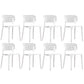 Glam Style Dining Room Plastic Side Chair Matte Finish Open Back Dining Chair White 8 Piece Set Clearhalo ' kitchen&dining_furn' 'Dining Chairs' 'Dining Tables & Seating' 'dining_chair' 'furn' 'furn_dining_chair' 'Furniture' 'furniture_dining_chair' 'Kitchen & Dining Furniture' 'kitchen' 3493029