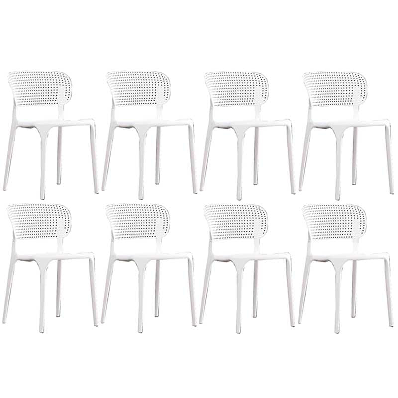 Glam Style Dining Room Plastic Side Chair Matte Finish Open Back Dining Chair White 8 Piece Set Clearhalo ' kitchen&dining_furn' 'Dining Chairs' 'Dining Tables & Seating' 'dining_chair' 'furn' 'furn_dining_chair' 'Furniture' 'furniture_dining_chair' 'Kitchen & Dining Furniture' 'kitchen' 3493029