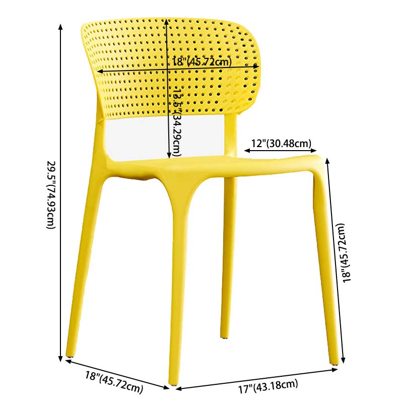 Glam Style Dining Room Plastic Side Chair Matte Finish Open Back Dining Chair Clearhalo ' kitchen&dining_furn' 'Dining Chairs' 'Dining Tables & Seating' 'dining_chair' 'furn' 'furn_dining_chair' 'Furniture' 'furniture_dining_chair' 'Kitchen & Dining Furniture' 'kitchen' 3493038