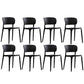 Glam Style Dining Room Plastic Side Chair Matte Finish Open Back Dining Chair Black 8 Piece Set Clearhalo ' kitchen&dining_furn' 'Dining Chairs' 'Dining Tables & Seating' 'dining_chair' 'furn' 'furn_dining_chair' 'Furniture' 'furniture_dining_chair' 'Kitchen & Dining Furniture' 'kitchen' 3493041
