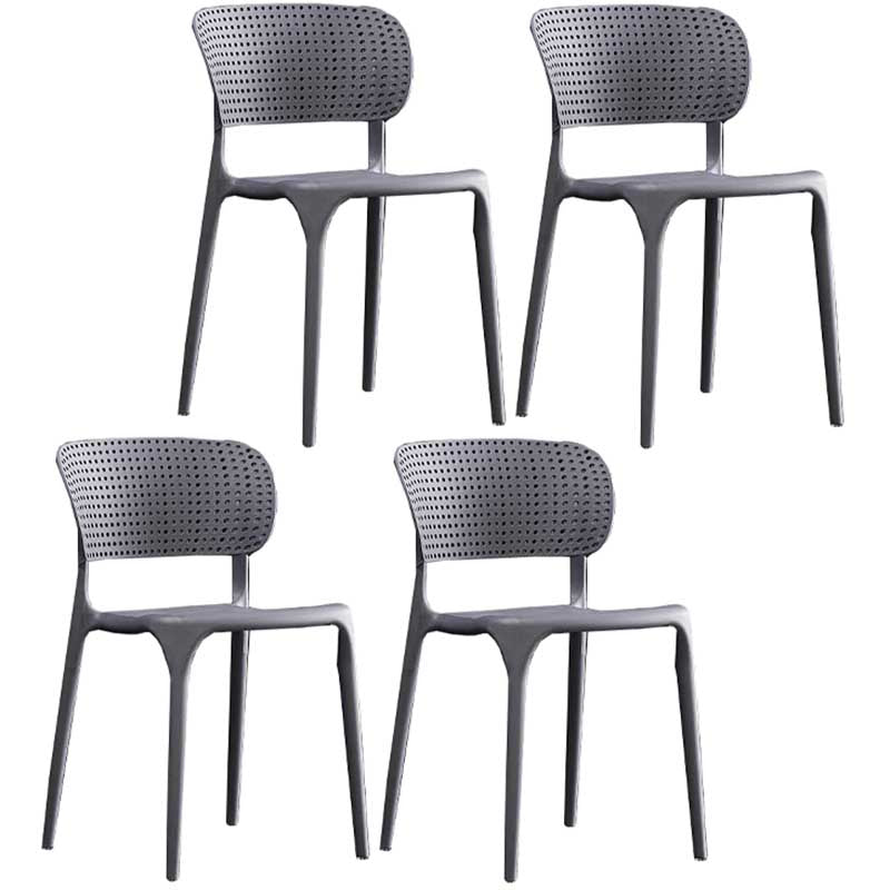 Glam Style Dining Room Plastic Side Chair Matte Finish Open Back Dining Chair Grey 4 Piece Set Clearhalo ' kitchen&dining_furn' 'Dining Chairs' 'Dining Tables & Seating' 'dining_chair' 'furn' 'furn_dining_chair' 'Furniture' 'furniture_dining_chair' 'Kitchen & Dining Furniture' 'kitchen' 3493043