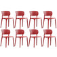 Glam Style Dining Room Plastic Side Chair Matte Finish Open Back Dining Chair Red 8 Piece Set Clearhalo ' kitchen&dining_furn' 'Dining Chairs' 'Dining Tables & Seating' 'dining_chair' 'furn' 'furn_dining_chair' 'Furniture' 'furniture_dining_chair' 'Kitchen & Dining Furniture' 'kitchen' 3493051