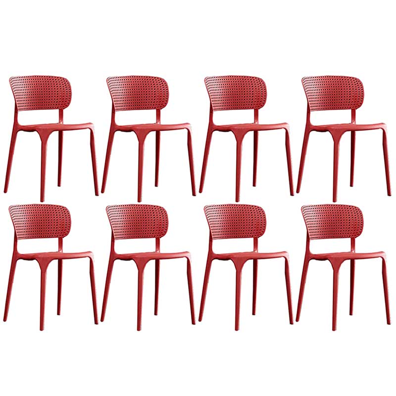 Glam Style Dining Room Plastic Side Chair Matte Finish Open Back Dining Chair Red 8 Piece Set Clearhalo ' kitchen&dining_furn' 'Dining Chairs' 'Dining Tables & Seating' 'dining_chair' 'furn' 'furn_dining_chair' 'Furniture' 'furniture_dining_chair' 'Kitchen & Dining Furniture' 'kitchen' 3493051