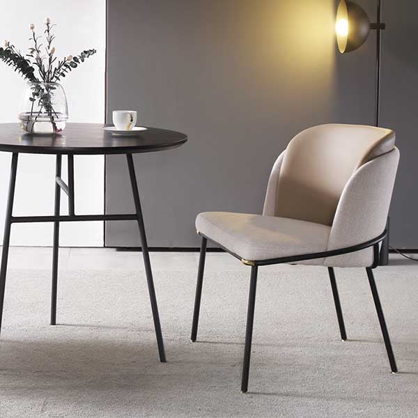 Industrial Style Linen Side Chair Dining Room Dining Chairs With Metal Legs Clearhalo ' kitchen&dining_furn' 'Dining Chairs' 'Dining Tables & Seating' 'dining_chair' 'furn' 'furn_dining_chair' 'Furniture' 'furniture_dining_chair' 'Kitchen & Dining Furniture' 'kitchen' 3493054