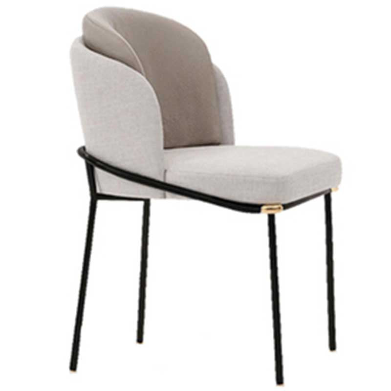 Industrial Style Linen Side Chair Dining Room Dining Chairs With Metal Legs Brown 1 Piece Clearhalo ' kitchen&dining_furn' 'Dining Chairs' 'Dining Tables & Seating' 'dining_chair' 'furn' 'furn_dining_chair' 'Furniture' 'furniture_dining_chair' 'Kitchen & Dining Furniture' 'kitchen' 3493058