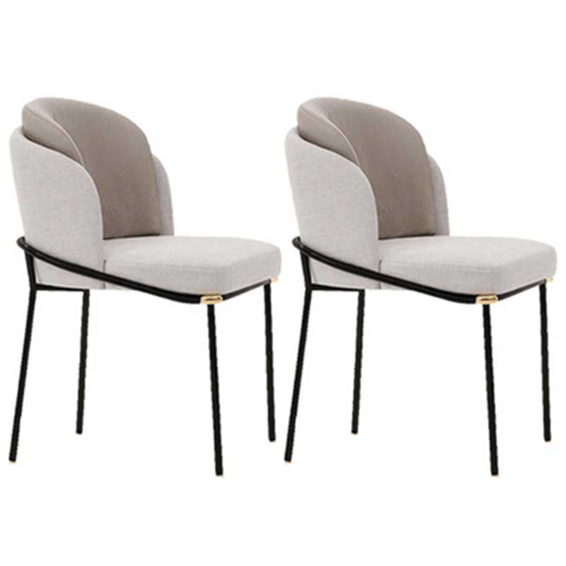 Industrial Style Linen Side Chair Dining Room Dining Chairs With Metal Legs Brown 2 Piece Set Clearhalo ' kitchen&dining_furn' 'Dining Chairs' 'Dining Tables & Seating' 'dining_chair' 'furn' 'furn_dining_chair' 'Furniture' 'furniture_dining_chair' 'Kitchen & Dining Furniture' 'kitchen' 3493060