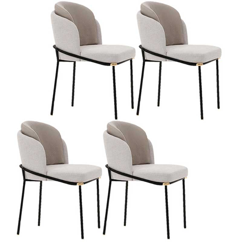 Industrial Style Linen Side Chair Dining Room Dining Chairs With Metal Legs Brown 4 Piece Set Clearhalo ' kitchen&dining_furn' 'Dining Chairs' 'Dining Tables & Seating' 'dining_chair' 'furn' 'furn_dining_chair' 'Furniture' 'furniture_dining_chair' 'Kitchen & Dining Furniture' 'kitchen' 3493062