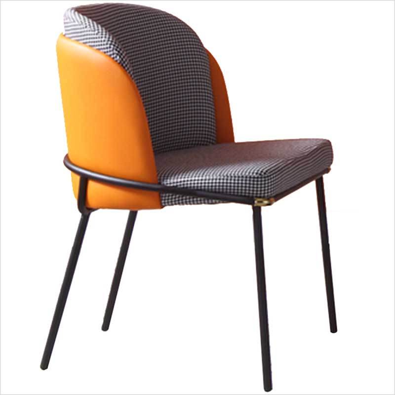 Industrial Style Linen Side Chair Dining Room Dining Chairs With Metal Legs Black White 1 Piece Clearhalo ' kitchen&dining_furn' 'Dining Chairs' 'Dining Tables & Seating' 'dining_chair' 'furn' 'furn_dining_chair' 'Furniture' 'furniture_dining_chair' 'Kitchen & Dining Furniture' 'kitchen' 3493064