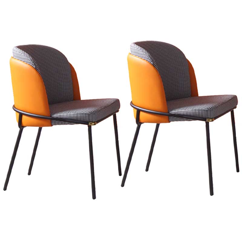 Industrial Style Linen Side Chair Dining Room Dining Chairs With Metal Legs Black White 2 Piece Set Clearhalo ' kitchen&dining_furn' 'Dining Chairs' 'Dining Tables & Seating' 'dining_chair' 'furn' 'furn_dining_chair' 'Furniture' 'furniture_dining_chair' 'Kitchen & Dining Furniture' 'kitchen' 3493066