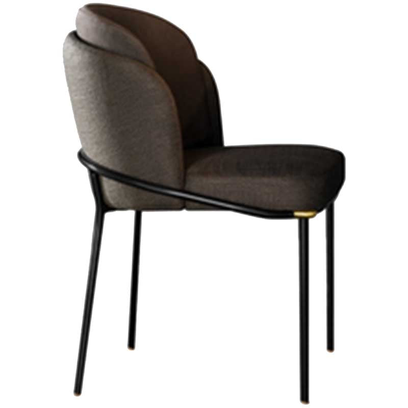 Industrial Style Linen Side Chair Dining Room Dining Chairs With Metal Legs Grey 1 Piece Clearhalo ' kitchen&dining_furn' 'Dining Chairs' 'Dining Tables & Seating' 'dining_chair' 'furn' 'furn_dining_chair' 'Furniture' 'furniture_dining_chair' 'Kitchen & Dining Furniture' 'kitchen' 3493070