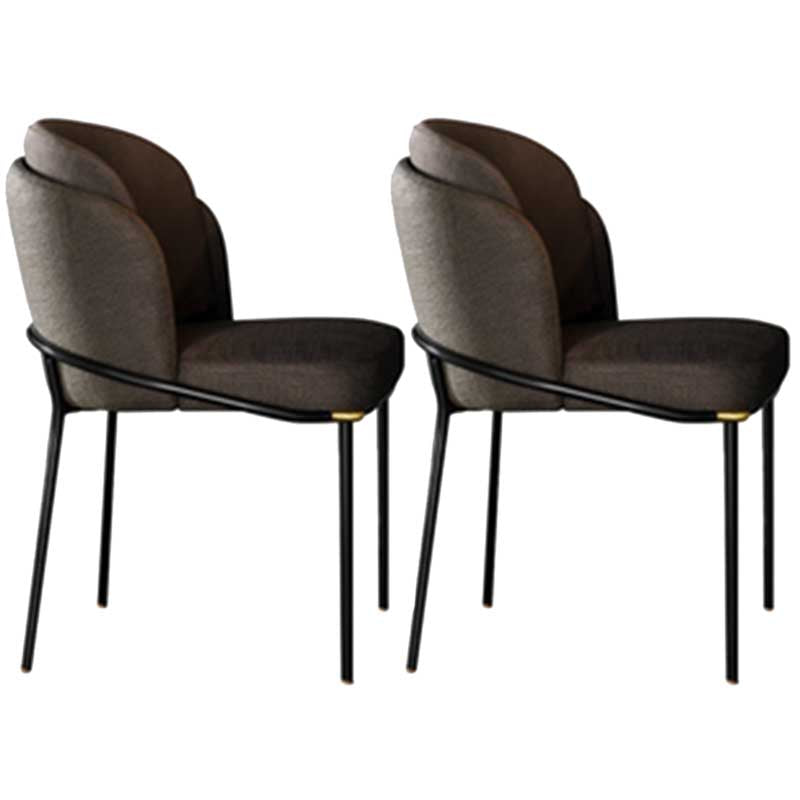 Industrial Style Linen Side Chair Dining Room Dining Chairs With Metal Legs Grey 2 Piece Set Clearhalo ' kitchen&dining_furn' 'Dining Chairs' 'Dining Tables & Seating' 'dining_chair' 'furn' 'furn_dining_chair' 'Furniture' 'furniture_dining_chair' 'Kitchen & Dining Furniture' 'kitchen' 3493071