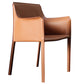 Contemporary Dining Chair 24'' Wide Arm Chair with Solid Back and 4 Metal Legs for Home Use Light Orange 1 Piece Clearhalo ' kitchen&dining_furn' 'Dining Chairs' 'Dining Tables & Seating' 'dining_chair' 'furn' 'furn_dining_chair' 'Furniture' 'furniture_dining_chair' 'Kitchen & Dining Furniture' 'kitchen' 3493080