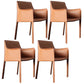Contemporary Dining Chair 24'' Wide Arm Chair with Solid Back and 4 Metal Legs for Home Use Light Orange 4 Piece Set Clearhalo ' kitchen&dining_furn' 'Dining Chairs' 'Dining Tables & Seating' 'dining_chair' 'furn' 'furn_dining_chair' 'Furniture' 'furniture_dining_chair' 'Kitchen & Dining Furniture' 'kitchen' 3493084