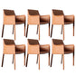 Contemporary Dining Chair 24'' Wide Arm Chair with Solid Back and 4 Metal Legs for Home Use Light Orange 6 Piece Set Clearhalo ' kitchen&dining_furn' 'Dining Chairs' 'Dining Tables & Seating' 'dining_chair' 'furn' 'furn_dining_chair' 'Furniture' 'furniture_dining_chair' 'Kitchen & Dining Furniture' 'kitchen' 3493086