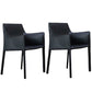 Contemporary Dining Chair 24'' Wide Arm Chair with Solid Back and 4 Metal Legs for Home Use Dark Blue-Gray 2 Piece Set Clearhalo ' kitchen&dining_furn' 'Dining Chairs' 'Dining Tables & Seating' 'dining_chair' 'furn' 'furn_dining_chair' 'Furniture' 'furniture_dining_chair' 'Kitchen & Dining Furniture' 'kitchen' 3493089