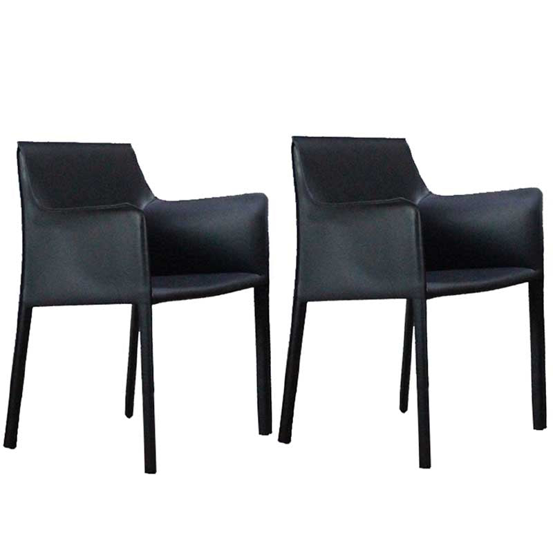 Contemporary Dining Chair 24'' Wide Arm Chair with Solid Back and 4 Metal Legs for Home Use Dark Blue-Gray 2 Piece Set Clearhalo ' kitchen&dining_furn' 'Dining Chairs' 'Dining Tables & Seating' 'dining_chair' 'furn' 'furn_dining_chair' 'Furniture' 'furniture_dining_chair' 'Kitchen & Dining Furniture' 'kitchen' 3493089