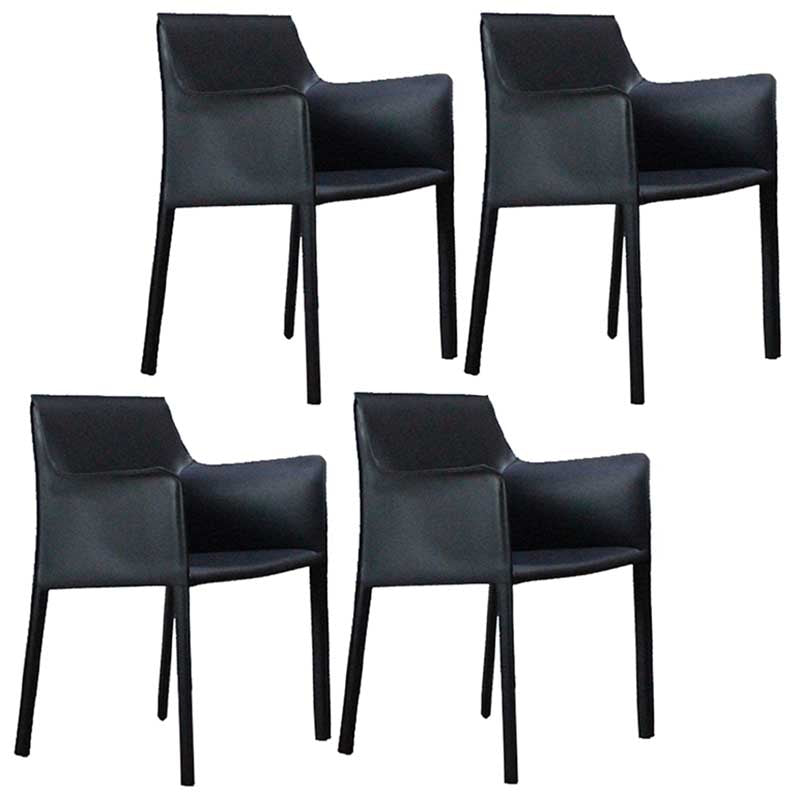 Contemporary Dining Chair 24'' Wide Arm Chair with Solid Back and 4 Metal Legs for Home Use Dark Blue-Gray 4 Piece Set Clearhalo ' kitchen&dining_furn' 'Dining Chairs' 'Dining Tables & Seating' 'dining_chair' 'furn' 'furn_dining_chair' 'Furniture' 'furniture_dining_chair' 'Kitchen & Dining Furniture' 'kitchen' 3493091