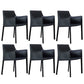 Contemporary Dining Chair 24'' Wide Arm Chair with Solid Back and 4 Metal Legs for Home Use Dark Blue-Gray 6 Piece Set Clearhalo ' kitchen&dining_furn' 'Dining Chairs' 'Dining Tables & Seating' 'dining_chair' 'furn' 'furn_dining_chair' 'Furniture' 'furniture_dining_chair' 'Kitchen & Dining Furniture' 'kitchen' 3493093