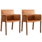 Contemporary Dining Chair 24'' Wide Arm Chair with Solid Back and 4 Metal Legs for Home Use Yellow-Brown 2 Piece Set Clearhalo ' kitchen&dining_furn' 'Dining Chairs' 'Dining Tables & Seating' 'dining_chair' 'furn' 'furn_dining_chair' 'Furniture' 'furniture_dining_chair' 'Kitchen & Dining Furniture' 'kitchen' 3493098