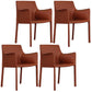 Contemporary Dining Chair 24'' Wide Arm Chair with Solid Back and 4 Metal Legs for Home Use Orange 4 Piece Set Clearhalo ' kitchen&dining_furn' 'Dining Chairs' 'Dining Tables & Seating' 'dining_chair' 'furn' 'furn_dining_chair' 'Furniture' 'furniture_dining_chair' 'Kitchen & Dining Furniture' 'kitchen' 3493112