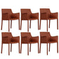 Contemporary Dining Chair 24'' Wide Arm Chair with Solid Back and 4 Metal Legs for Home Use Orange 6 Piece Set Clearhalo ' kitchen&dining_furn' 'Dining Chairs' 'Dining Tables & Seating' 'dining_chair' 'furn' 'furn_dining_chair' 'Furniture' 'furniture_dining_chair' 'Kitchen & Dining Furniture' 'kitchen' 3493113