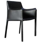 Contemporary Dining Chair 24'' Wide Arm Chair with Solid Back and 4 Metal Legs for Home Use Black 1 Piece Clearhalo ' kitchen&dining_furn' 'Dining Chairs' 'Dining Tables & Seating' 'dining_chair' 'furn' 'furn_dining_chair' 'Furniture' 'furniture_dining_chair' 'Kitchen & Dining Furniture' 'kitchen' 3493114