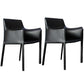 Contemporary Dining Chair 24'' Wide Arm Chair with Solid Back and 4 Metal Legs for Home Use Black 2 Piece Set Clearhalo ' kitchen&dining_furn' 'Dining Chairs' 'Dining Tables & Seating' 'dining_chair' 'furn' 'furn_dining_chair' 'Furniture' 'furniture_dining_chair' 'Kitchen & Dining Furniture' 'kitchen' 3493115