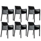 Contemporary Dining Chair 24'' Wide Arm Chair with Solid Back and 4 Metal Legs for Home Use Black 6 Piece Set Clearhalo ' kitchen&dining_furn' 'Dining Chairs' 'Dining Tables & Seating' 'dining_chair' 'furn' 'furn_dining_chair' 'Furniture' 'furniture_dining_chair' 'Kitchen & Dining Furniture' 'kitchen' 3493117