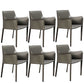 Contemporary Dining Chair 24'' Wide Arm Chair with Solid Back and 4 Metal Legs for Home Use Grey 6 Piece Set Clearhalo ' kitchen&dining_furn' 'Dining Chairs' 'Dining Tables & Seating' 'dining_chair' 'furn' 'furn_dining_chair' 'Furniture' 'furniture_dining_chair' 'Kitchen & Dining Furniture' 'kitchen' 3493121