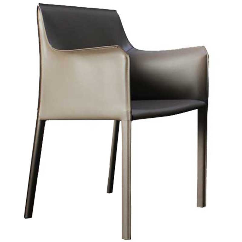 Contemporary Dining Chair 24'' Wide Arm Chair with Solid Back and 4 Metal Legs for Home Use Light Coffee 1 Piece Clearhalo ' kitchen&dining_furn' 'Dining Chairs' 'Dining Tables & Seating' 'dining_chair' 'furn' 'furn_dining_chair' 'Furniture' 'furniture_dining_chair' 'Kitchen & Dining Furniture' 'kitchen' 3493122