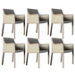 Contemporary Dining Chair 24'' Wide Arm Chair with Solid Back and 4 Metal Legs for Home Use Beige 6 Piece Set Clearhalo ' kitchen&dining_furn' 'Dining Chairs' 'Dining Tables & Seating' 'dining_chair' 'furn' 'furn_dining_chair' 'Furniture' 'furniture_dining_chair' 'Kitchen & Dining Furniture' 'kitchen' 3493133