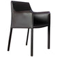 Contemporary Dining Chair 24'' Wide Arm Chair with Solid Back and 4 Metal Legs for Home Use Dark Coffee 1 Piece Clearhalo ' kitchen&dining_furn' 'Dining Chairs' 'Dining Tables & Seating' 'dining_chair' 'furn' 'furn_dining_chair' 'Furniture' 'furniture_dining_chair' 'Kitchen & Dining Furniture' 'kitchen' 3493134