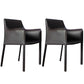 Contemporary Dining Chair 24'' Wide Arm Chair with Solid Back and 4 Metal Legs for Home Use Dark Coffee 2 Piece Set Clearhalo ' kitchen&dining_furn' 'Dining Chairs' 'Dining Tables & Seating' 'dining_chair' 'furn' 'furn_dining_chair' 'Furniture' 'furniture_dining_chair' 'Kitchen & Dining Furniture' 'kitchen' 3493135