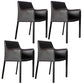 Contemporary Dining Chair 24'' Wide Arm Chair with Solid Back and 4 Metal Legs for Home Use Dark Coffee 4 Piece Set Clearhalo ' kitchen&dining_furn' 'Dining Chairs' 'Dining Tables & Seating' 'dining_chair' 'furn' 'furn_dining_chair' 'Furniture' 'furniture_dining_chair' 'Kitchen & Dining Furniture' 'kitchen' 3493136