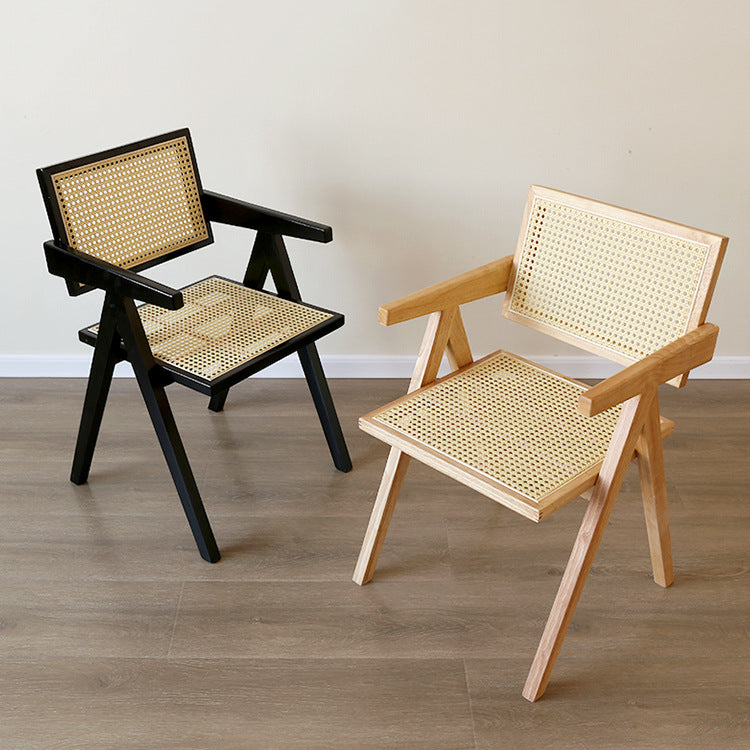 Contemporary Open Back Solid Wood Dining Arm Chair Kitchen Dining Arm Chair Clearhalo ' kitchen&dining_furn' 'Dining Chairs' 'Dining Tables & Seating' 'dining_chair' 'furn' 'furn_dining_chair' 'Furniture' 'furniture_dining_chair' 'Kitchen & Dining Furniture' 'kitchen' 3493138