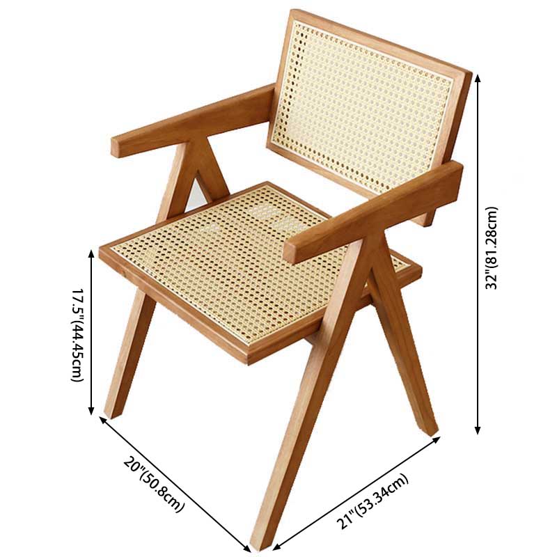 Contemporary Open Back Solid Wood Dining Arm Chair Kitchen Dining Arm Chair Clearhalo ' kitchen&dining_furn' 'Dining Chairs' 'Dining Tables & Seating' 'dining_chair' 'furn' 'furn_dining_chair' 'Furniture' 'furniture_dining_chair' 'Kitchen & Dining Furniture' 'kitchen' 3493154