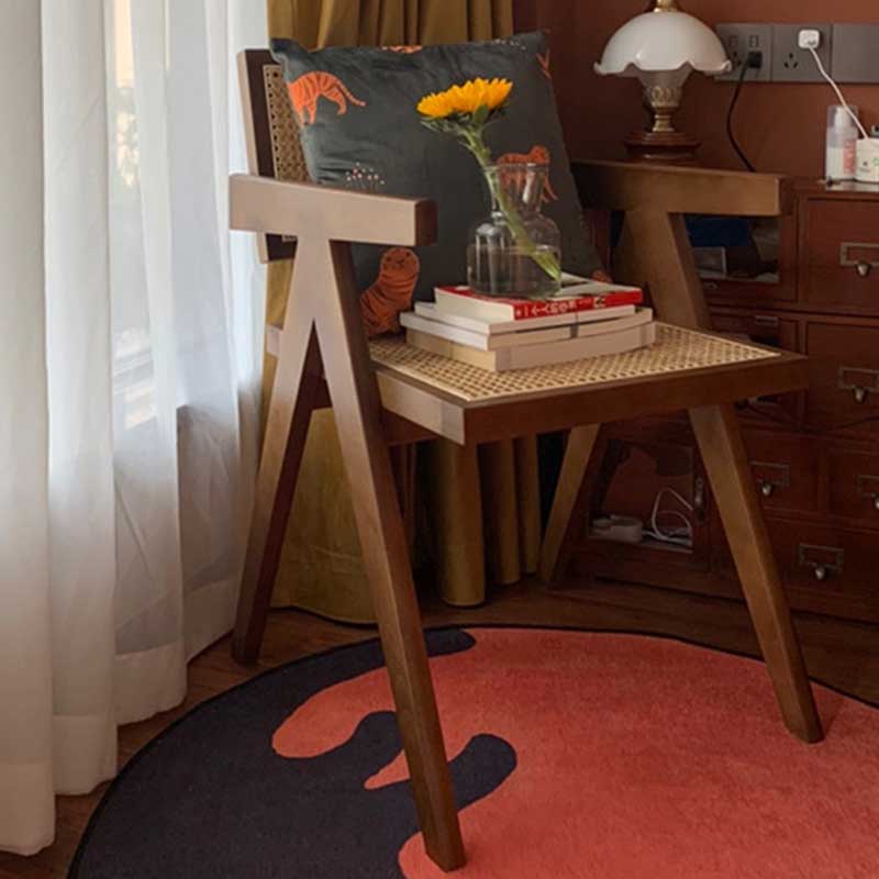 Contemporary Open Back Solid Wood Dining Arm Chair Kitchen Dining Arm Chair Clearhalo ' kitchen&dining_furn' 'Dining Chairs' 'Dining Tables & Seating' 'dining_chair' 'furn' 'furn_dining_chair' 'Furniture' 'furniture_dining_chair' 'Kitchen & Dining Furniture' 'kitchen' 3493156