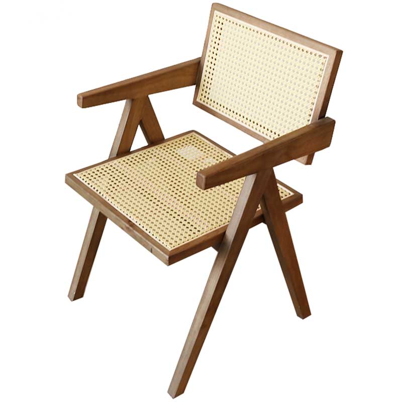 Contemporary Open Back Solid Wood Dining Arm Chair Kitchen Dining Arm Chair Dark Brown 1 Piece Clearhalo ' kitchen&dining_furn' 'Dining Chairs' 'Dining Tables & Seating' 'dining_chair' 'furn' 'furn_dining_chair' 'Furniture' 'furniture_dining_chair' 'Kitchen & Dining Furniture' 'kitchen' 3493157