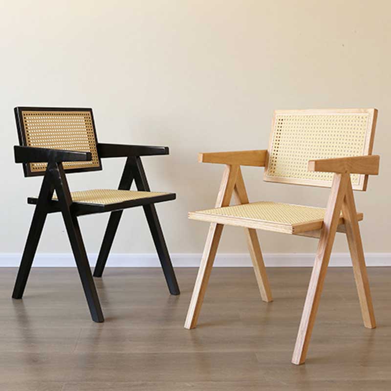 Contemporary Open Back Solid Wood Dining Arm Chair Kitchen Dining Arm Chair Clearhalo ' kitchen&dining_furn' 'Dining Chairs' 'Dining Tables & Seating' 'dining_chair' 'furn' 'furn_dining_chair' 'Furniture' 'furniture_dining_chair' 'Kitchen & Dining Furniture' 'kitchen' 3493158