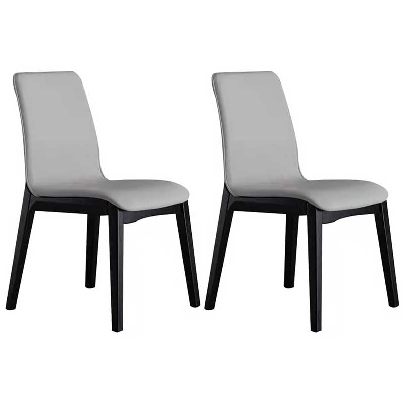 Faux Leather Contemporary Dining Room Chair Matte Finish Parsons Dining Chair Light Gray 2 Piece Set Clearhalo ' kitchen&dining_furn' 'Dining Chairs' 'Dining Tables & Seating' 'dining_chair' 'furn' 'furn_dining_chair' 'Furniture' 'furniture_dining_chair' 'Kitchen & Dining Furniture' 'kitchen' 3493164