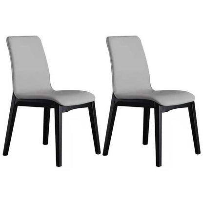 Faux Leather Contemporary Dining Room Chair Matte Finish Parsons Dining Chair Light Gray 2 Piece Set Clearhalo ' kitchen&dining_furn' 'Dining Chairs' 'Dining Tables & Seating' 'dining_chair' 'furn' 'furn_dining_chair' 'Furniture' 'furniture_dining_chair' 'Kitchen & Dining Furniture' 'kitchen' 3493164