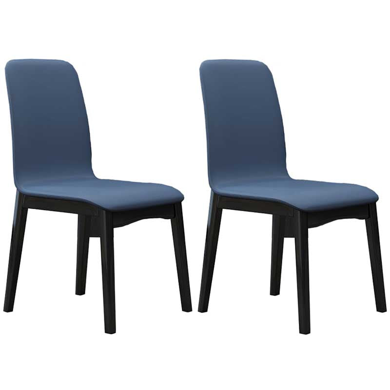 Faux Leather Contemporary Dining Room Chair Matte Finish Parsons Dining Chair Dark Blue 2 Piece Set Clearhalo ' kitchen&dining_furn' 'Dining Chairs' 'Dining Tables & Seating' 'dining_chair' 'furn' 'furn_dining_chair' 'Furniture' 'furniture_dining_chair' 'Kitchen & Dining Furniture' 'kitchen' 3493169