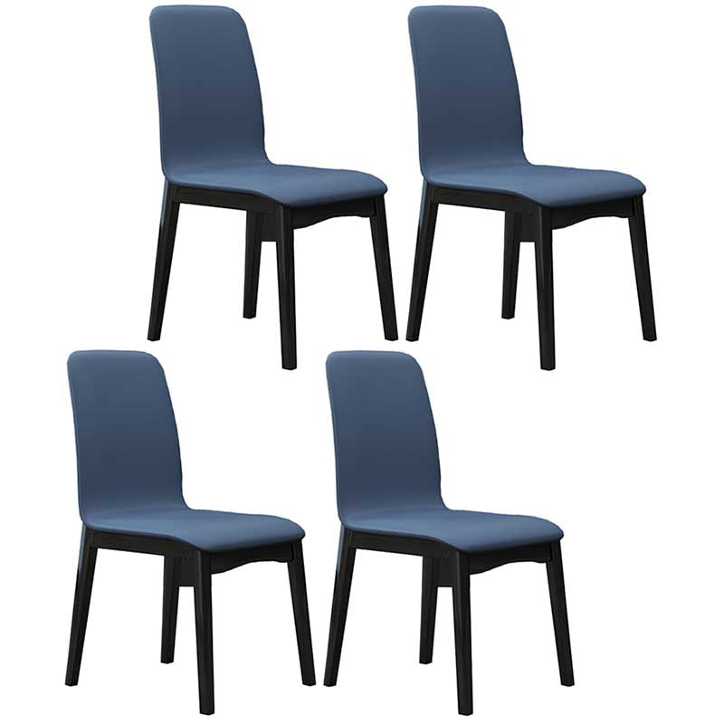 Faux Leather Contemporary Dining Room Chair Matte Finish Parsons Dining Chair Dark Blue 4 Piece Set Clearhalo ' kitchen&dining_furn' 'Dining Chairs' 'Dining Tables & Seating' 'dining_chair' 'furn' 'furn_dining_chair' 'Furniture' 'furniture_dining_chair' 'Kitchen & Dining Furniture' 'kitchen' 3493172