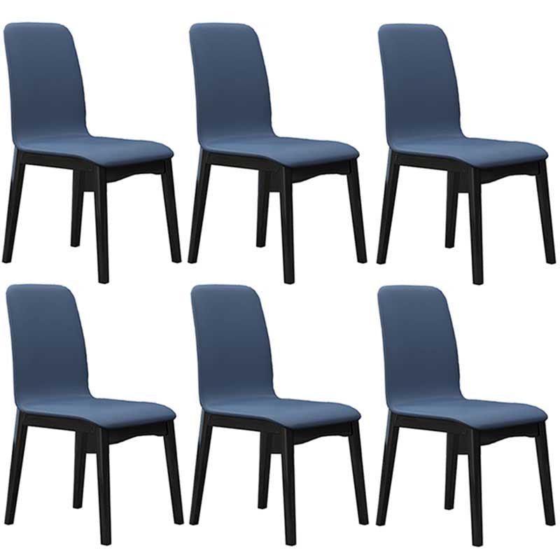 Faux Leather Contemporary Dining Room Chair Matte Finish Parsons Dining Chair Dark Blue 6 Piece Set Clearhalo ' kitchen&dining_furn' 'Dining Chairs' 'Dining Tables & Seating' 'dining_chair' 'furn' 'furn_dining_chair' 'Furniture' 'furniture_dining_chair' 'Kitchen & Dining Furniture' 'kitchen' 3493174