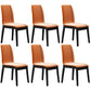 Faux Leather Contemporary Dining Room Chair Matte Finish Parsons Dining Chair Orange 6 Piece Set Clearhalo ' kitchen&dining_furn' 'Dining Chairs' 'Dining Tables & Seating' 'dining_chair' 'furn' 'furn_dining_chair' 'Furniture' 'furniture_dining_chair' 'Kitchen & Dining Furniture' 'kitchen' 3493179