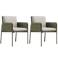 Metal Contemporary Dining Room Dining Arm Chair Matte Finish Square Dining Chair with Black Legs Blackish Green 2 Piece Set Clearhalo ' kitchen&dining_furn' 'Dining Chairs' 'Dining Tables & Seating' 'dining_chair' 'furn' 'furn_dining_chair' 'Furniture' 'furniture_dining_chair' 'Kitchen & Dining Furniture' 'kitchen' 3493198