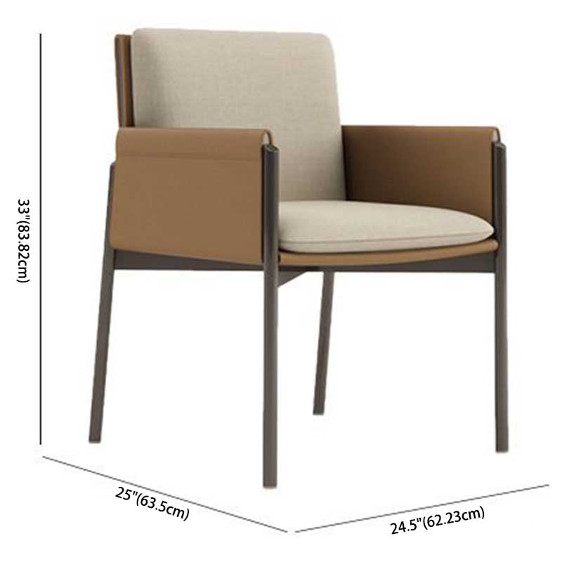 Metal Contemporary Dining Room Dining Arm Chair Matte Finish Square Dining Chair with Black Legs Clearhalo ' kitchen&dining_furn' 'Dining Chairs' 'Dining Tables & Seating' 'dining_chair' 'furn' 'furn_dining_chair' 'Furniture' 'furniture_dining_chair' 'Kitchen & Dining Furniture' 'kitchen' 3493209