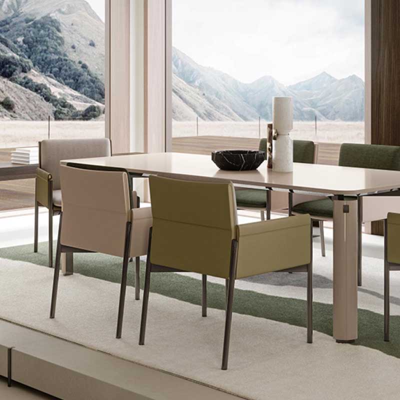 Metal Contemporary Dining Room Dining Arm Chair Matte Finish Square Dining Chair with Black Legs Clearhalo ' kitchen&dining_furn' 'Dining Chairs' 'Dining Tables & Seating' 'dining_chair' 'furn' 'furn_dining_chair' 'Furniture' 'furniture_dining_chair' 'Kitchen & Dining Furniture' 'kitchen' 3493211