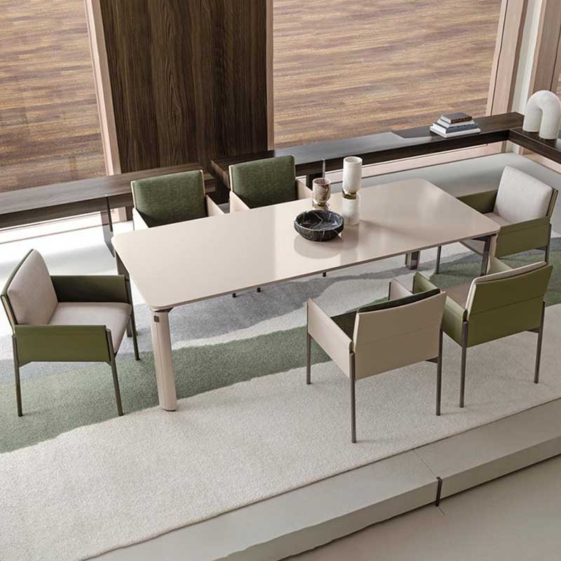 Metal Contemporary Dining Room Dining Arm Chair Matte Finish Square Dining Chair with Black Legs Clearhalo ' kitchen&dining_furn' 'Dining Chairs' 'Dining Tables & Seating' 'dining_chair' 'furn' 'furn_dining_chair' 'Furniture' 'furniture_dining_chair' 'Kitchen & Dining Furniture' 'kitchen' 3493214