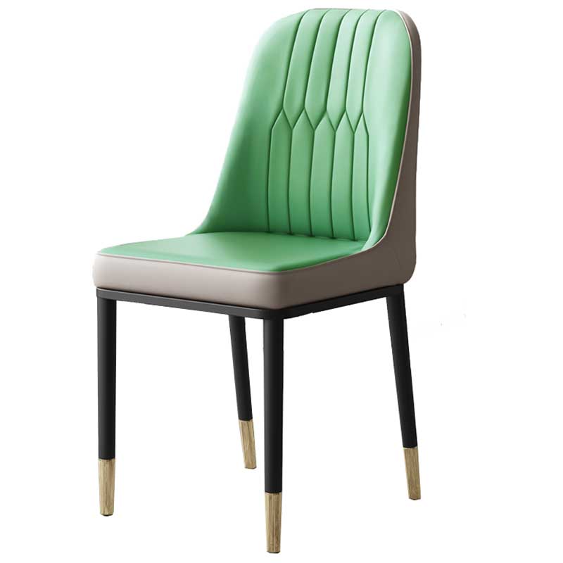 Metal Base Indoor Chair 18'' Wide Parsons Leather Chair for Restaurant Gray-Green 1 Piece Clearhalo ' kitchen&dining_furn' 'Dining Chairs' 'Dining Tables & Seating' 'dining_chair' 'furn' 'furn_dining_chair' 'Furniture' 'furniture_dining_chair' 'Kitchen & Dining Furniture' 'kitchen' 3493218